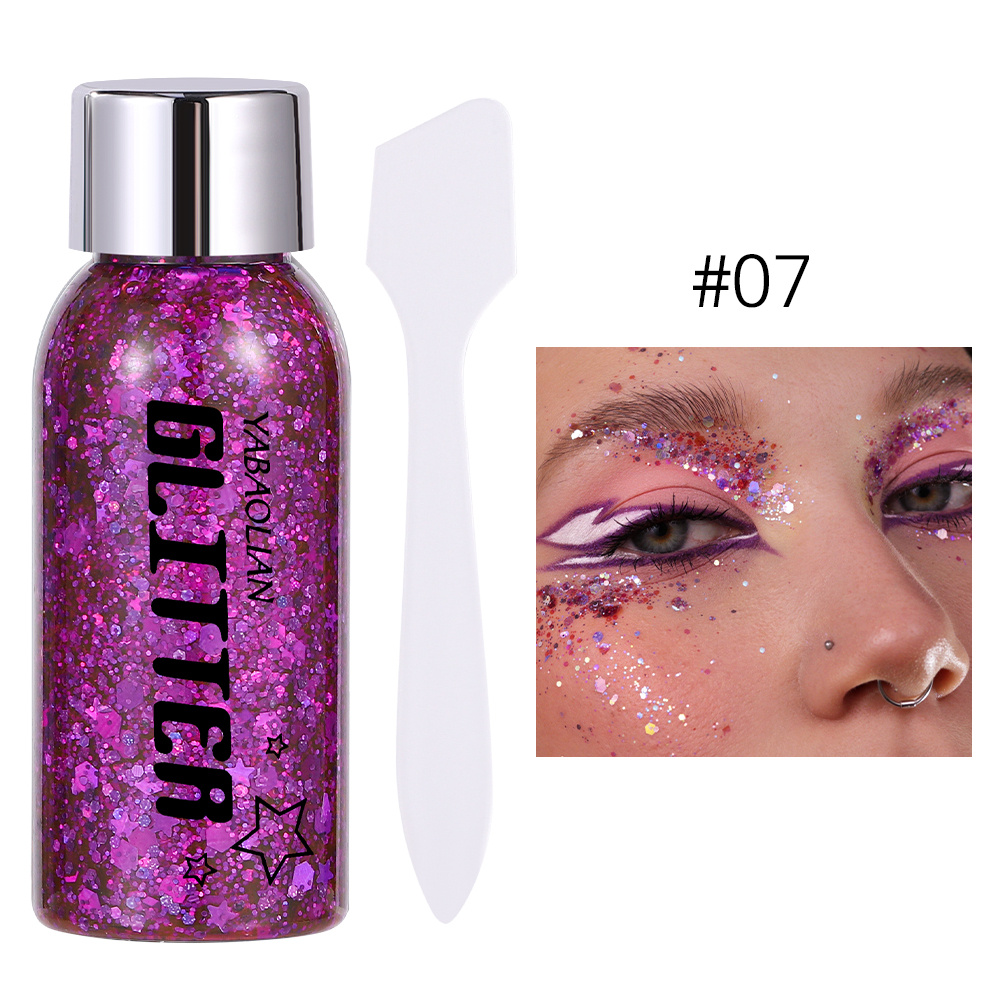 DELISOUL Body Glitter Gel Mermaid Sequins Chunky Face Glitter Liquid  Shimmery Face Glitter Makeup for Face Body Hair Nail Quick-Drying  Long-Lasting for Rave Festival Prom Music Party Stage Makeup 01 White