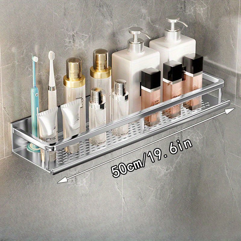 1pc Acrylic Bathroom Corner Shelf Without Drilling, Wall Mounted Shower  Caddy For Cosmetics