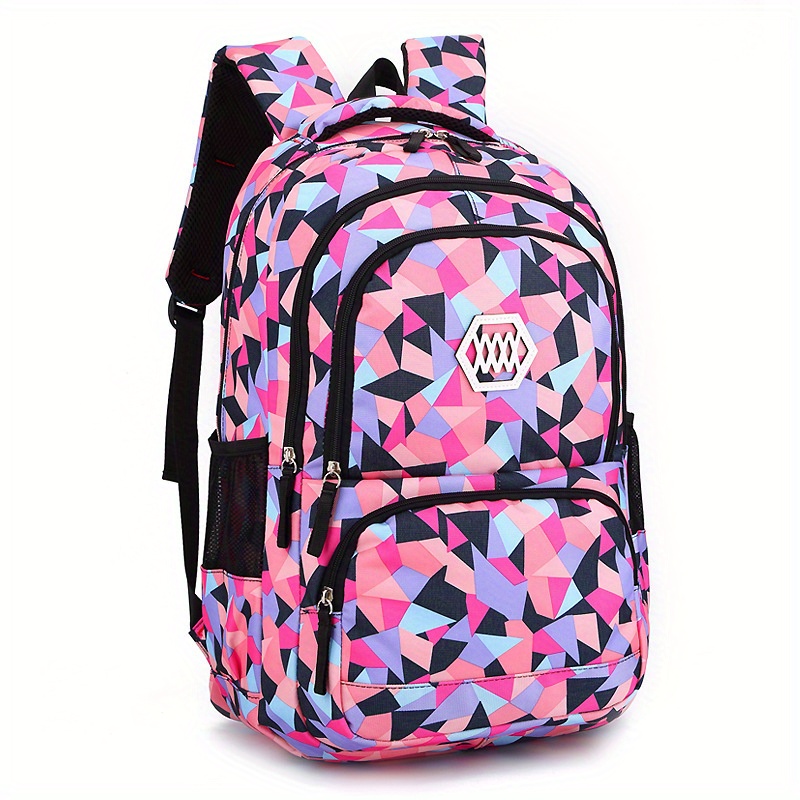 Geometric Pattern Backpack Set with Lunch Bag & Pencil Case