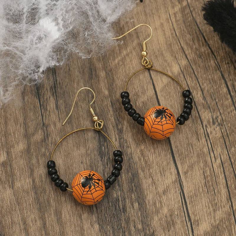 Gothic Halloween Black Spider Earrings - Scary Spooky Bug Ear Studs For Party Costume