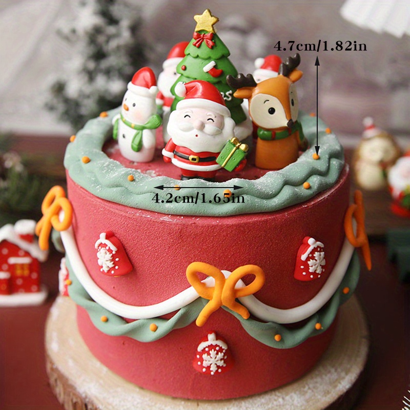  5pcs Christmas Baking Supplies Miniature Santa Claus Santa  Claus Cake Topper Santa Claus Snowflakes Mini Decor Christmas Ornaments  Cake Ornaments Elder Dessert Christmas Tree : Grocery & Gourmet Food