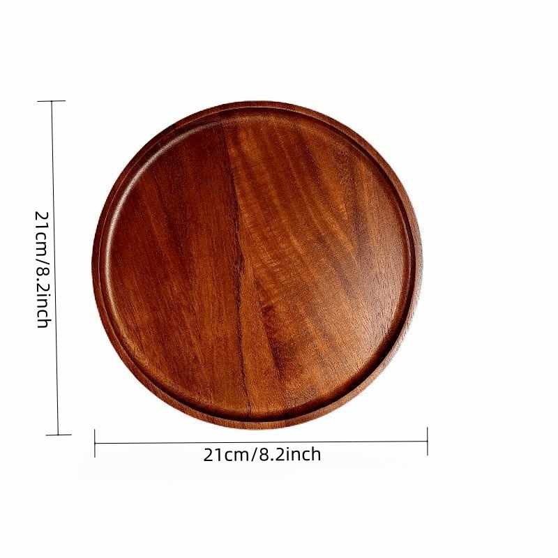 Wood Round Tray- Dark