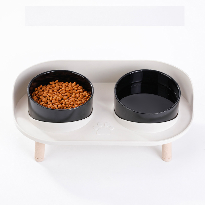 Non slip Pet Feeding Bowl With Neck Protection Double Bowl - Temu