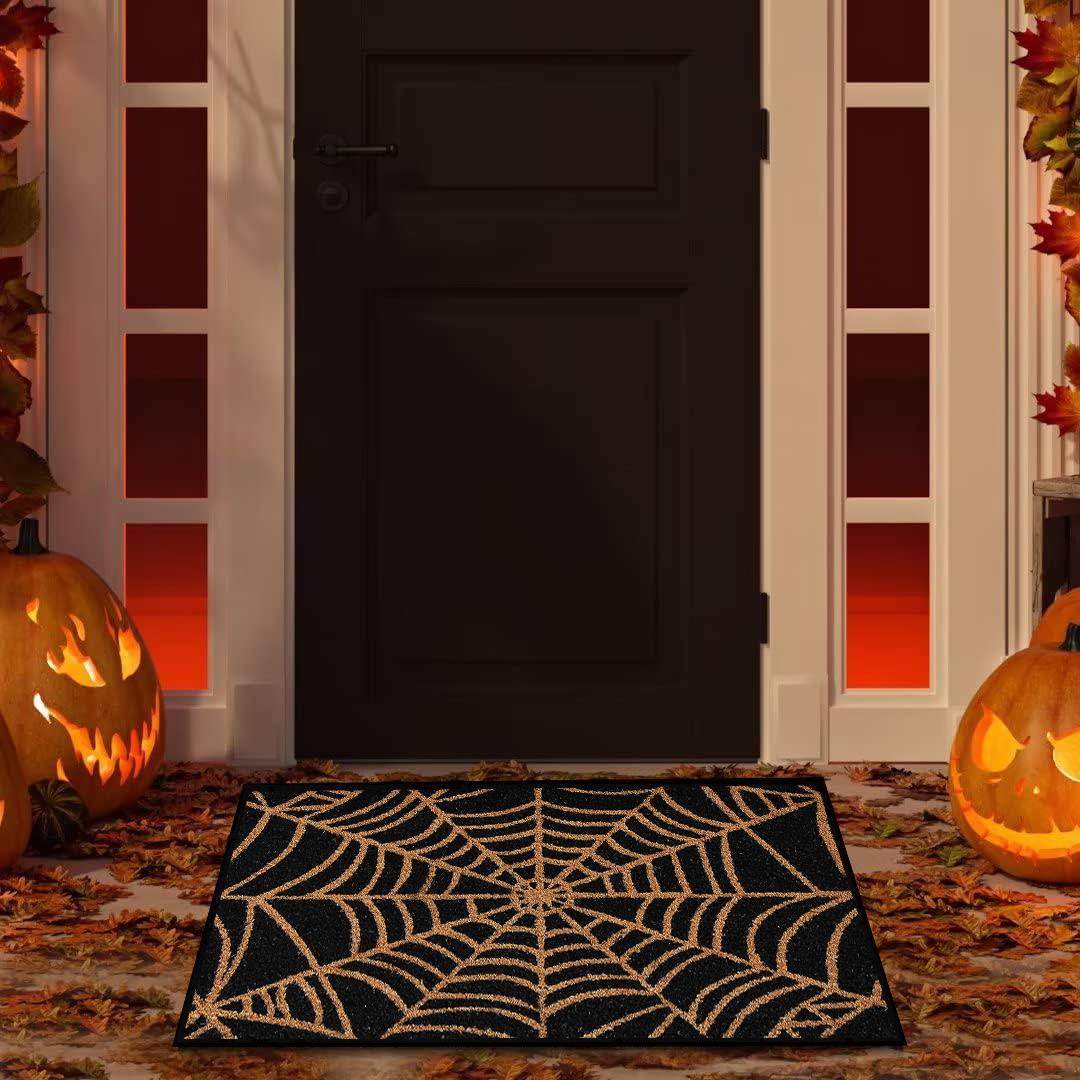 Halloween Spiderweb Pattern Floor Mat Soft And Comfortable - Temu