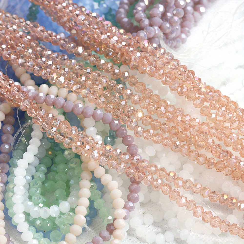 120pcs Glass Beads Faceted Loose Spacer Round Beads for DIY Bracelet Necklace Elegant Handicrafts Jewelry Making Supplies