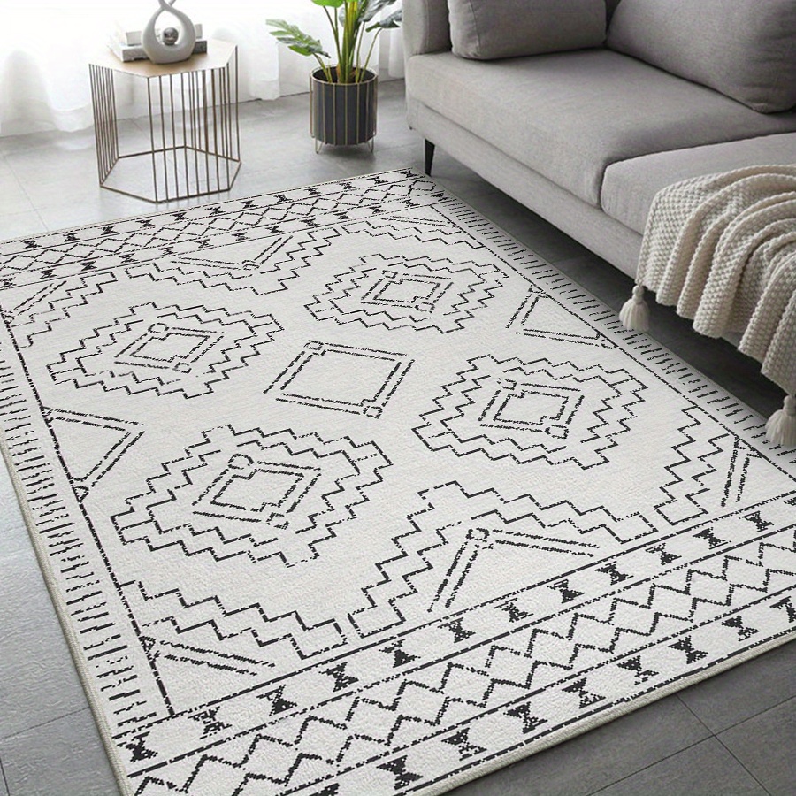  RoomTalks Boho Cute Bathroom Rugs Bath Mat Non Slip Washable,  Modern Abstract Geometric Shape with Tropical Leaves 2x3 Small Area Rug for  Bedroom Kitchen, Neutral Contemporary Retro Indoor Entry Rug 