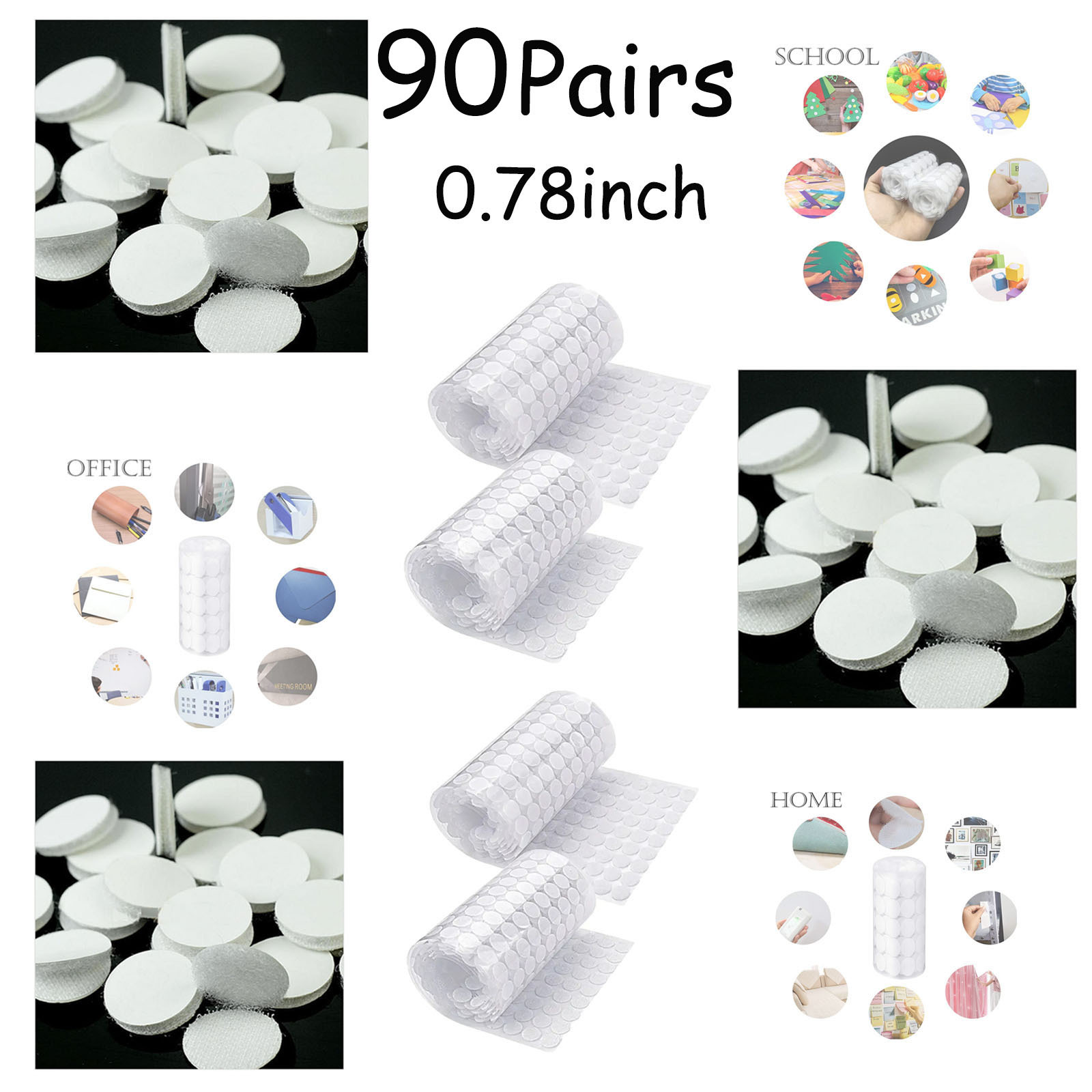 Self Adhesive Dots - 1200pcs (600 Pairs) 0.59 Diameter Sticky Back