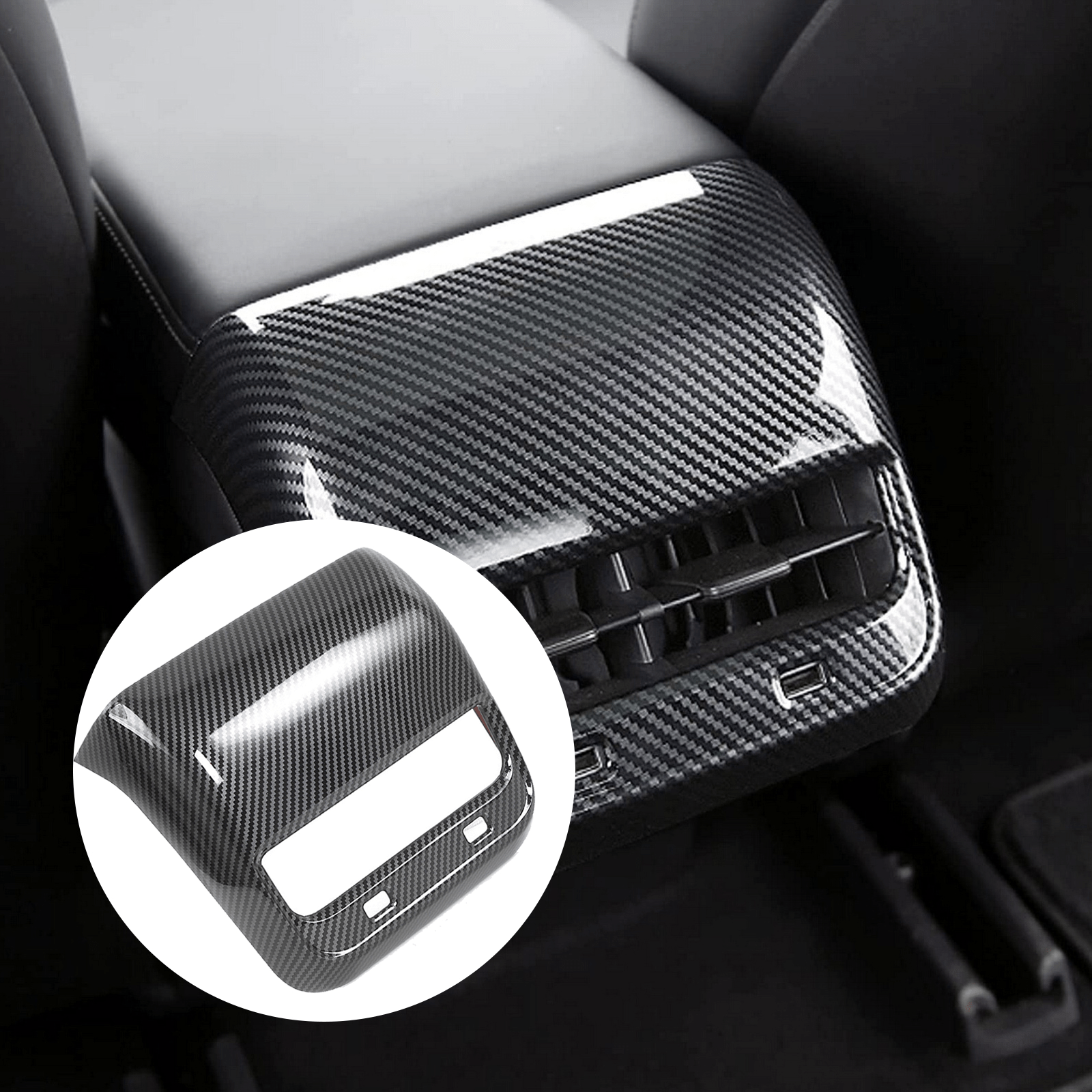 For Model 3 Y Rear Air Vent Outlet Cover Trim Anti Scratch Car