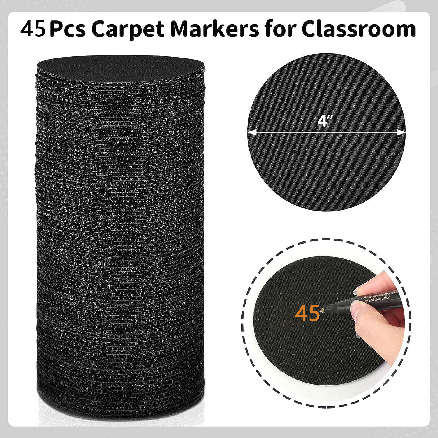 Carpet Floor Markers Dots Black Carpet Sit Dots Circles Spot - Temu
