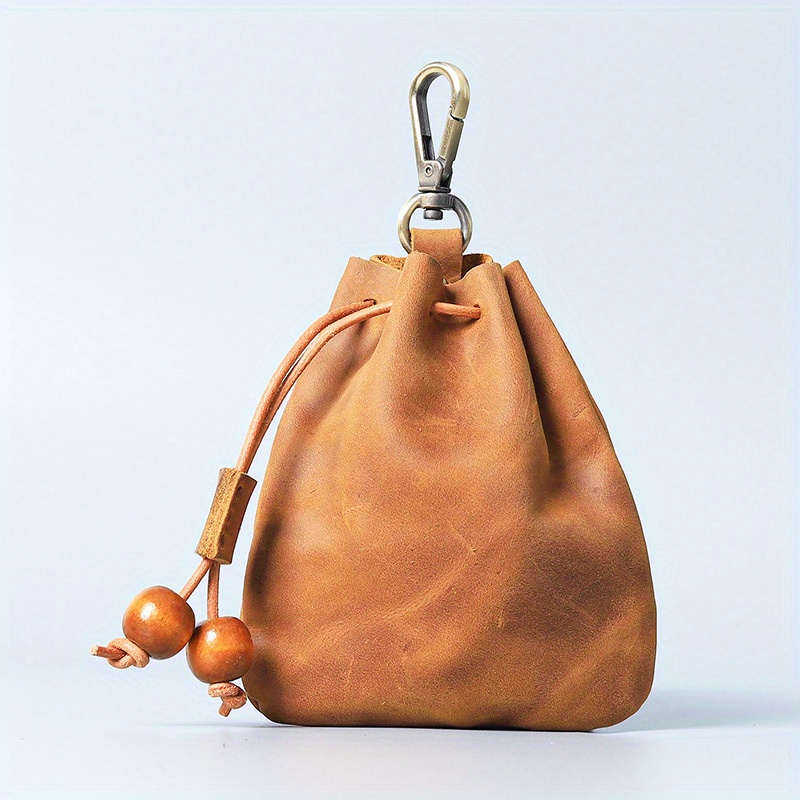 Owl Bag Charm/keychain/mini Coin Purse Genuine Leather/ Boxy 