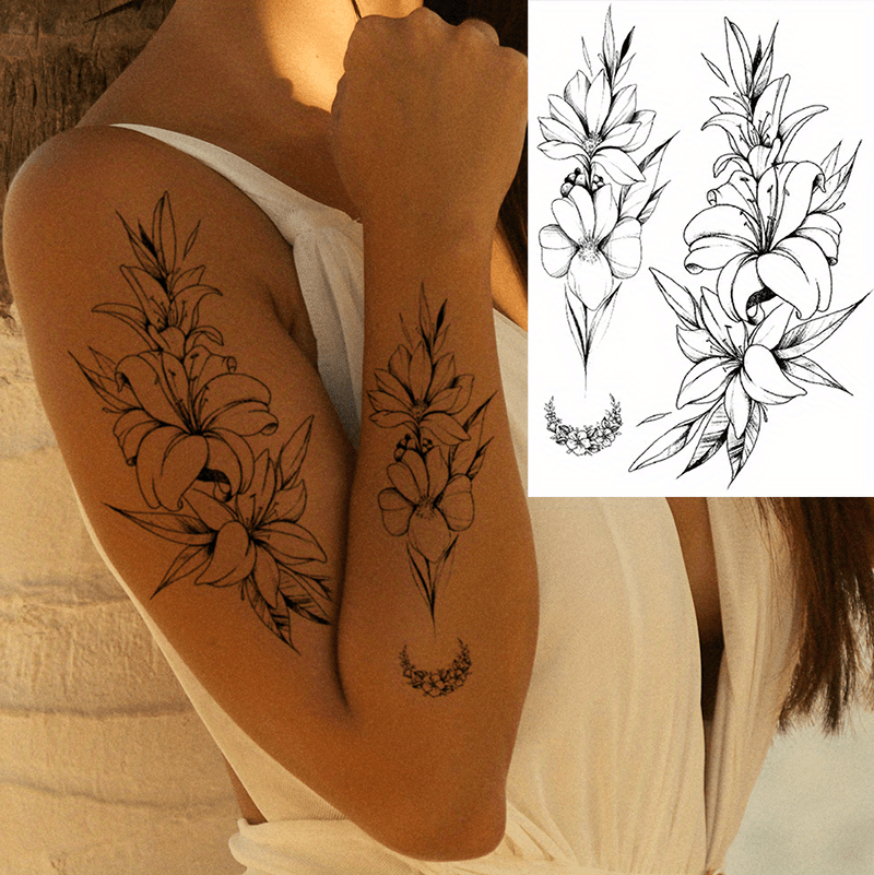 30 pz/set Donne Vari Fiori di Rosa Nera Falso Tatoo Tatuaggi Temporanei  Braccio Decalcomania Autoadesivi Del Corpo – i migliori prodotti nel  negozio