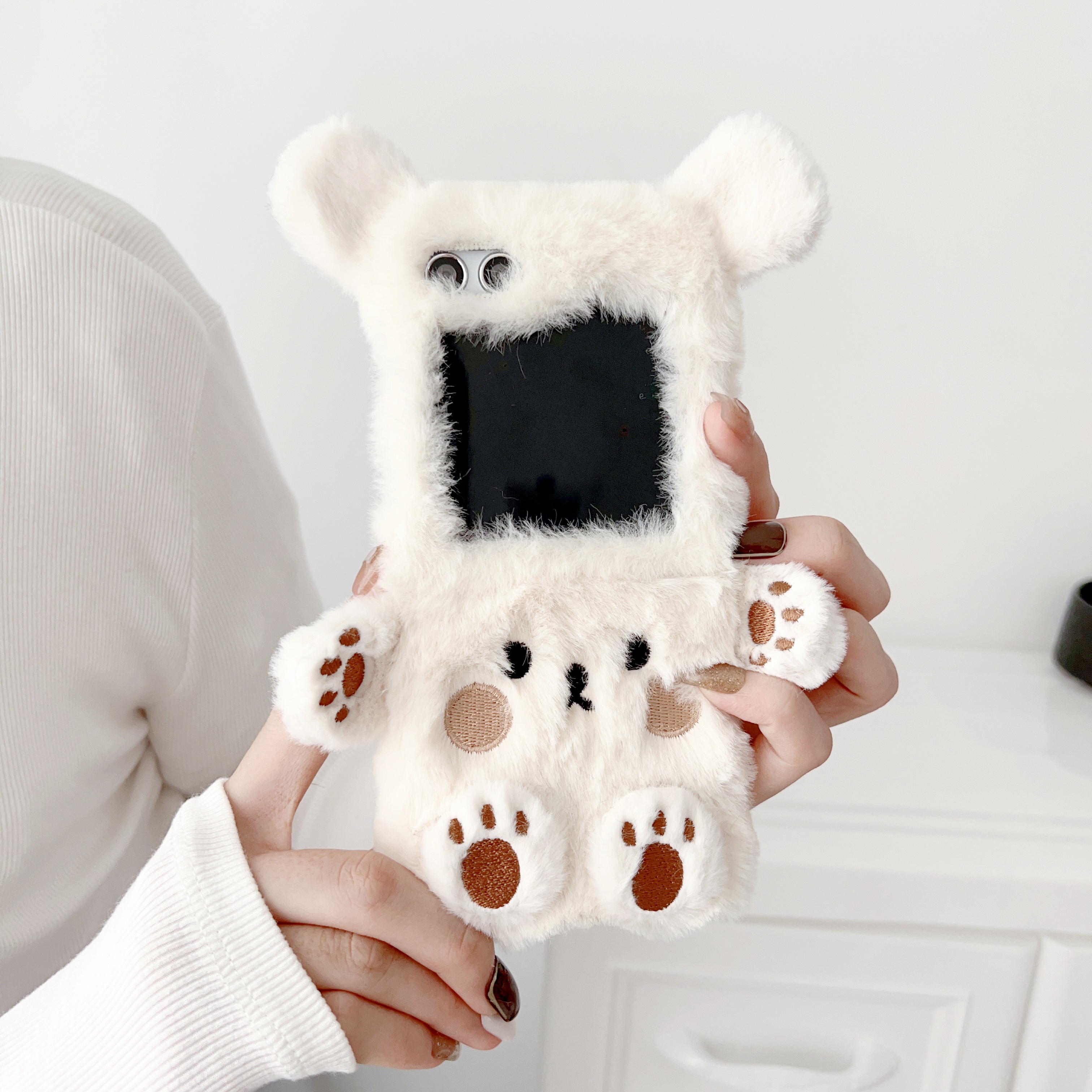Cozy Stylish Plush Cartoon Bear Case Samsung Temu