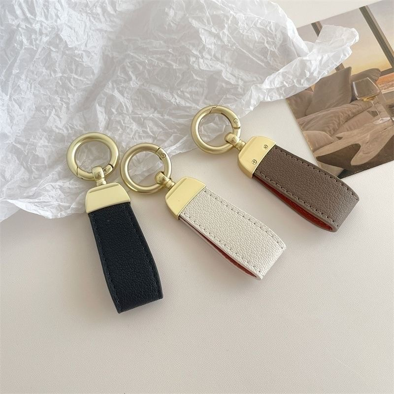 3pcs Handmade diy leather high-grade keychain hardware accessories Leather  car ornament keychain wear leather buckle KeyChains