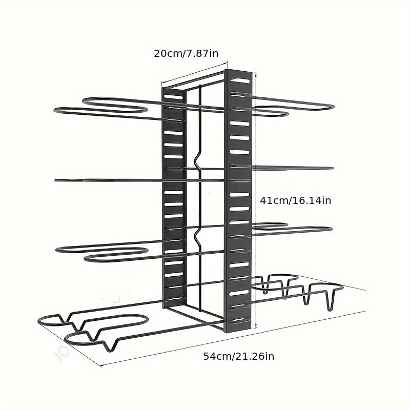 1pc Pot And Pan Organizer For Cabinet, Removable And Foldable 5
