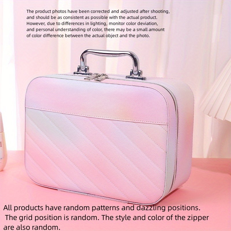 Makeup Bag Set of 2, Large Makeup Bag Organizer and Small Cosmetic Bag  Multifunctional Make Up Bags Cosmetics Toiletry Brushes Storage Pouch for  Women Girls Makeup Case with Handle Divider, Pink 