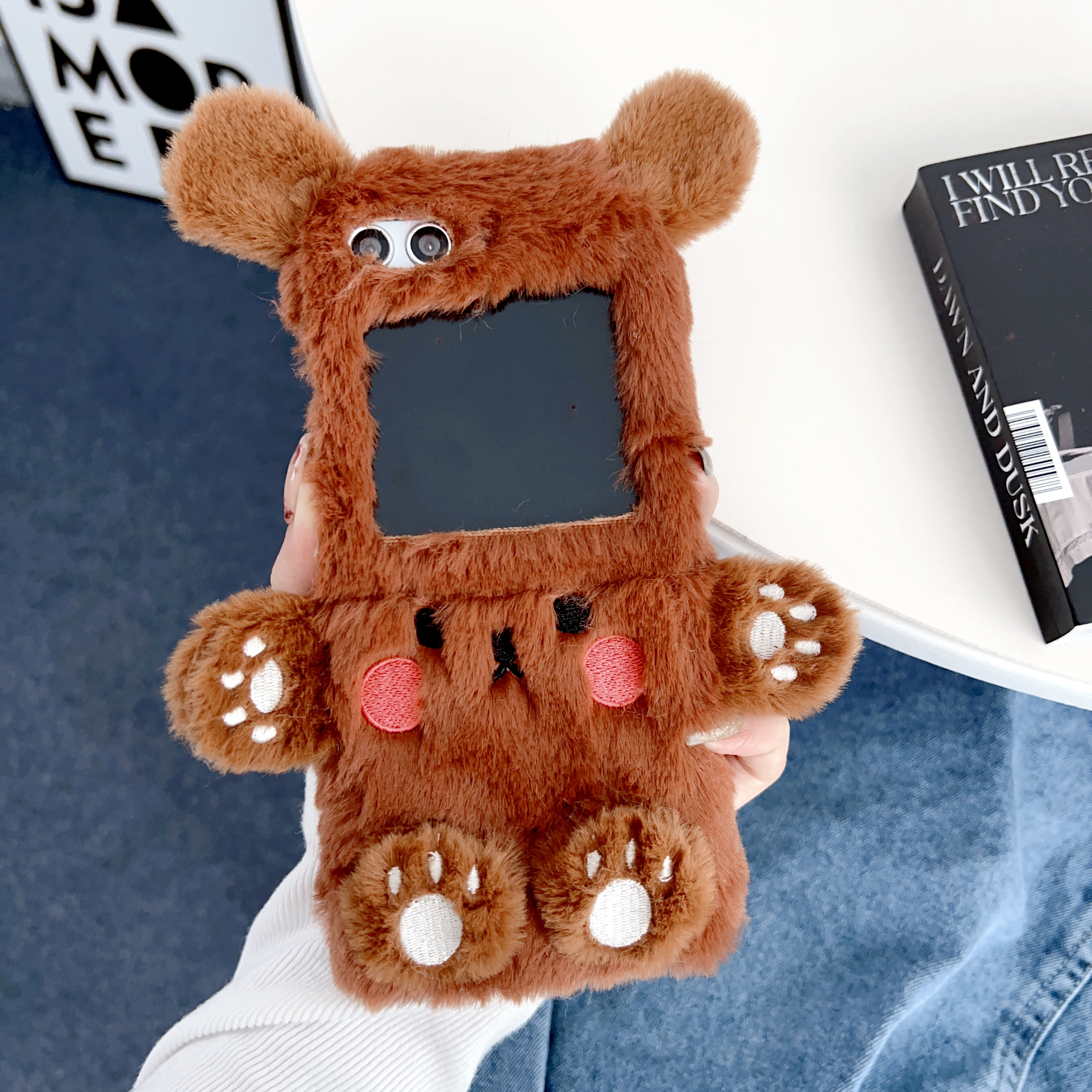 Cozy Stylish Plush Cartoon Bear Case Samsung Temu