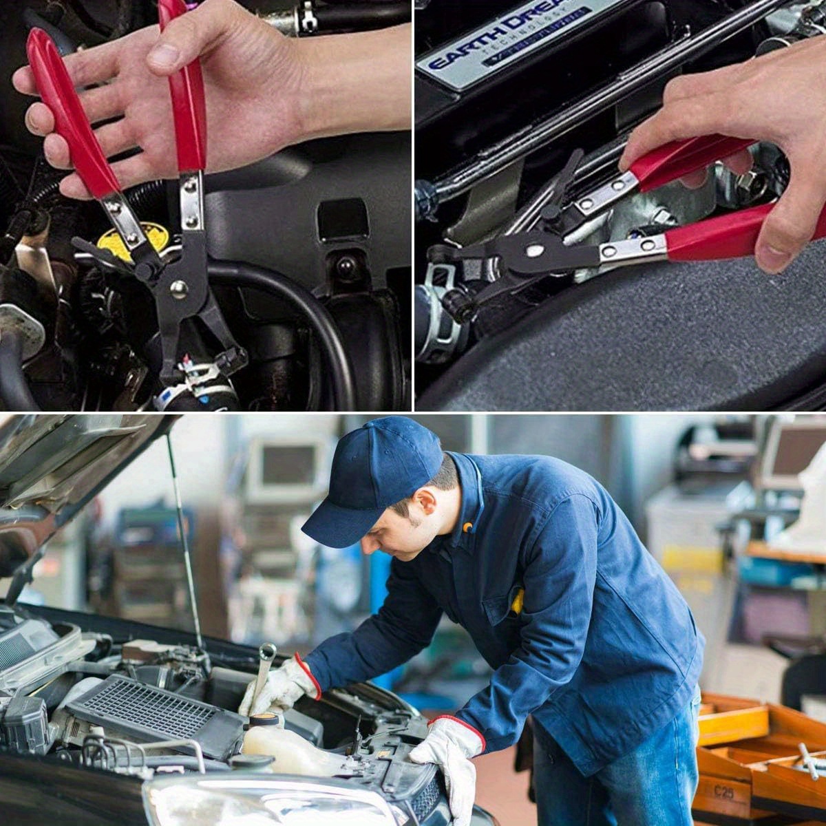 Hose Clamp Pliers Repair Tool Swivel Flat Band Hose Clamp Temu