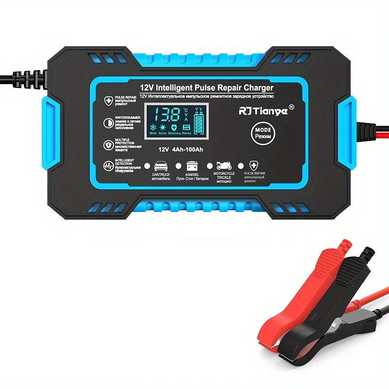 Car Battery Charger, 12V 6A Smart Battery Trickle Charger Automotive 12V  Battery Maintainer Desulfator with Temperature Compensation for Car Truck