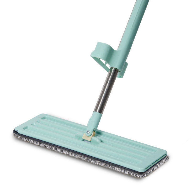 NEW! Hand-Free Flat Squeegee Mop and Bucket Wringing Floor Cleaner Easy  Self Cleaning Dry Wet Dual Use with 2PCS Washable Mop Pads