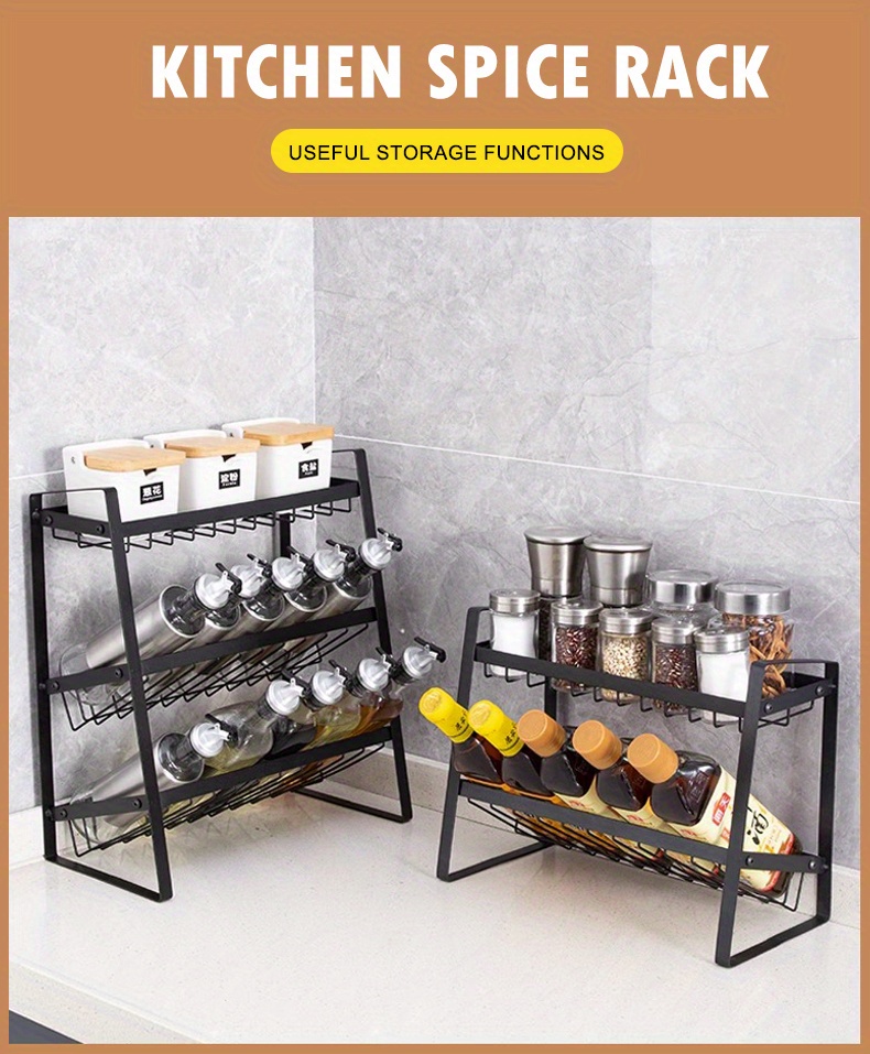 Organizador de especias de 2 capas, estante giratorio multifunción para  almacenamiento de botellas y tarros, accesorios de cocina