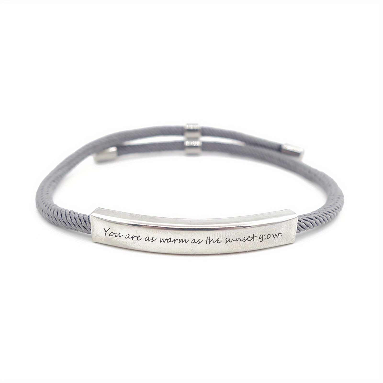 Adjustable Braided Pet Bracelet with Engraved ID