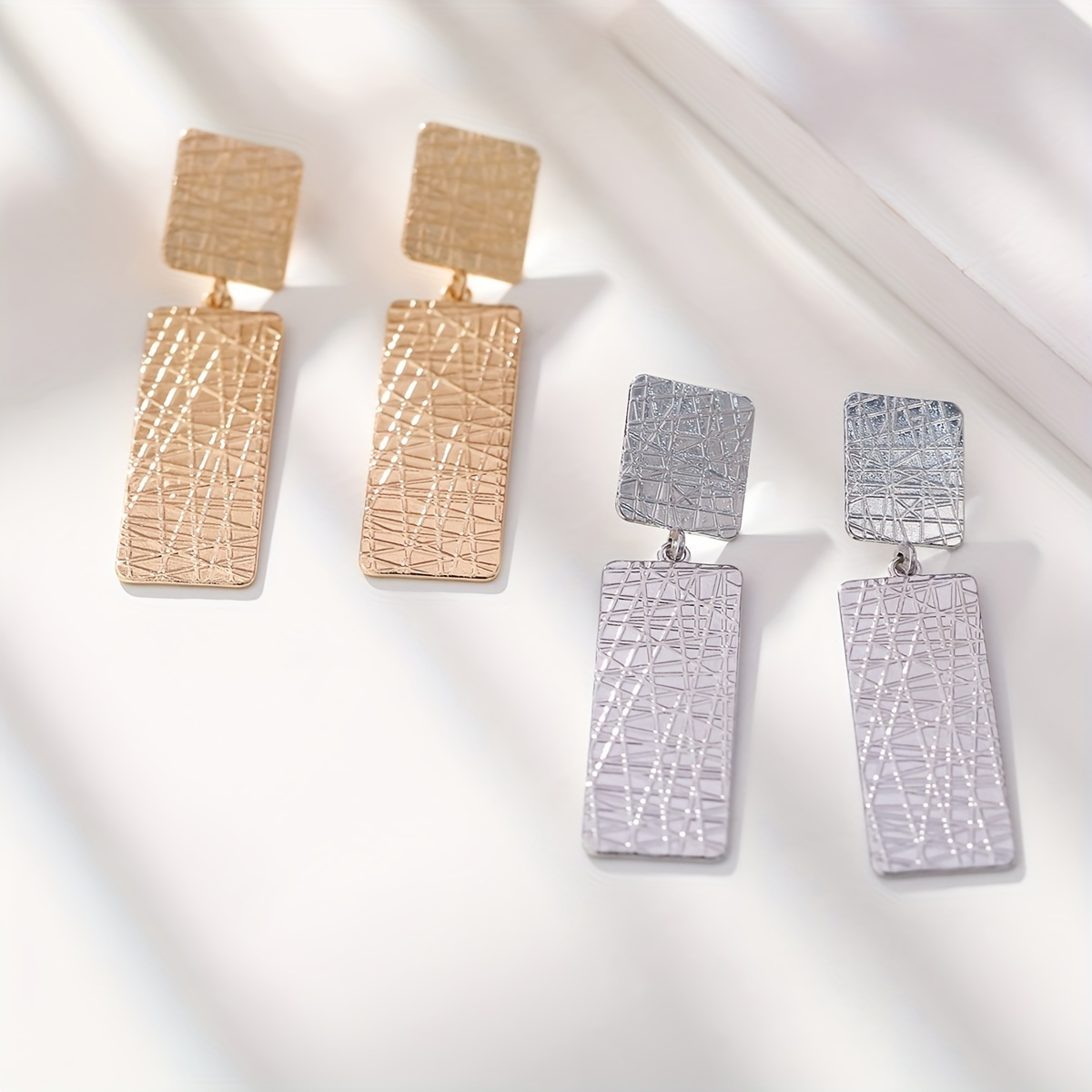 Flat square diamond on sale earrings