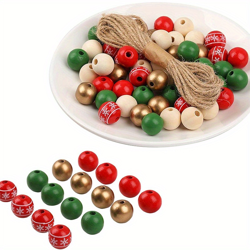 Red Wooden Beads Crafts Handmade Beads Hole Diameter For Diy - Temu