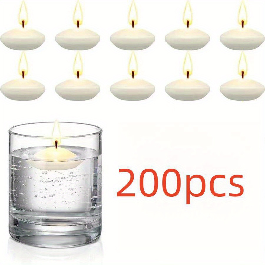 24 White Wax Clear Glass Holder Wedding Table Decoration Votive Candle 6cm  10hr