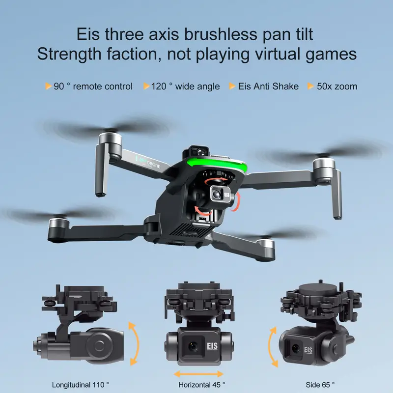 s155 three axis gimbal brushless gps loadable rc drone with 2 7k dual camera 1 battery 360 laser obstacle avoidance esc stable anti shake gimbal 5g wifi fpv professional aerial photography details 3