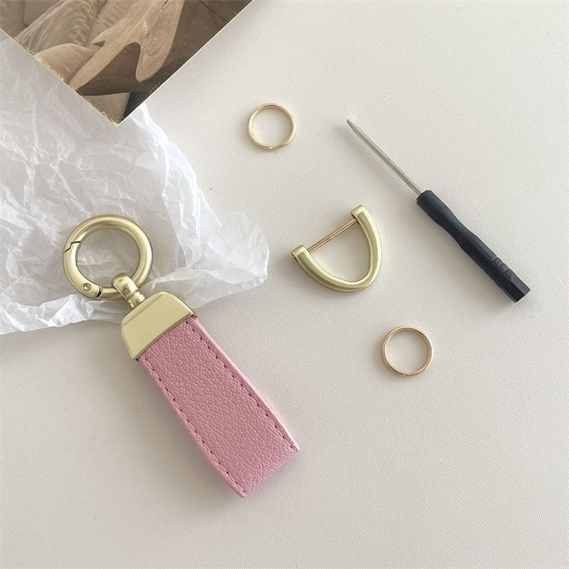 Printed PU Leather Fashion Leather Keychain Set Car Accessories