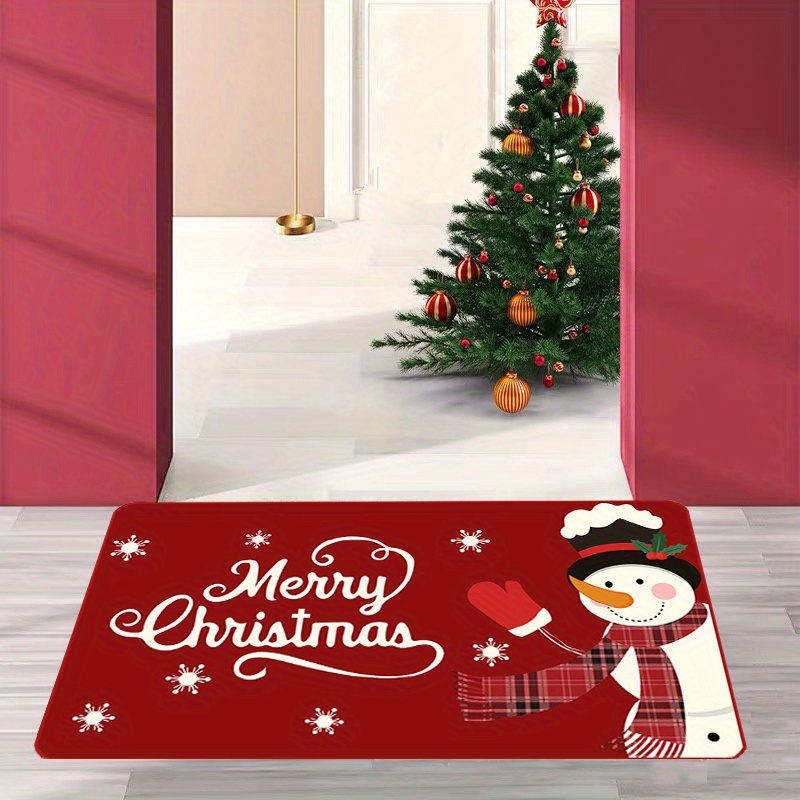 Christmas Tree Mat Xmas Welcome Decorative Doormat Non Slip Winter