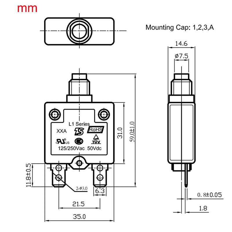Thermal Switch Reset, Current Overload Protection Device Circuit