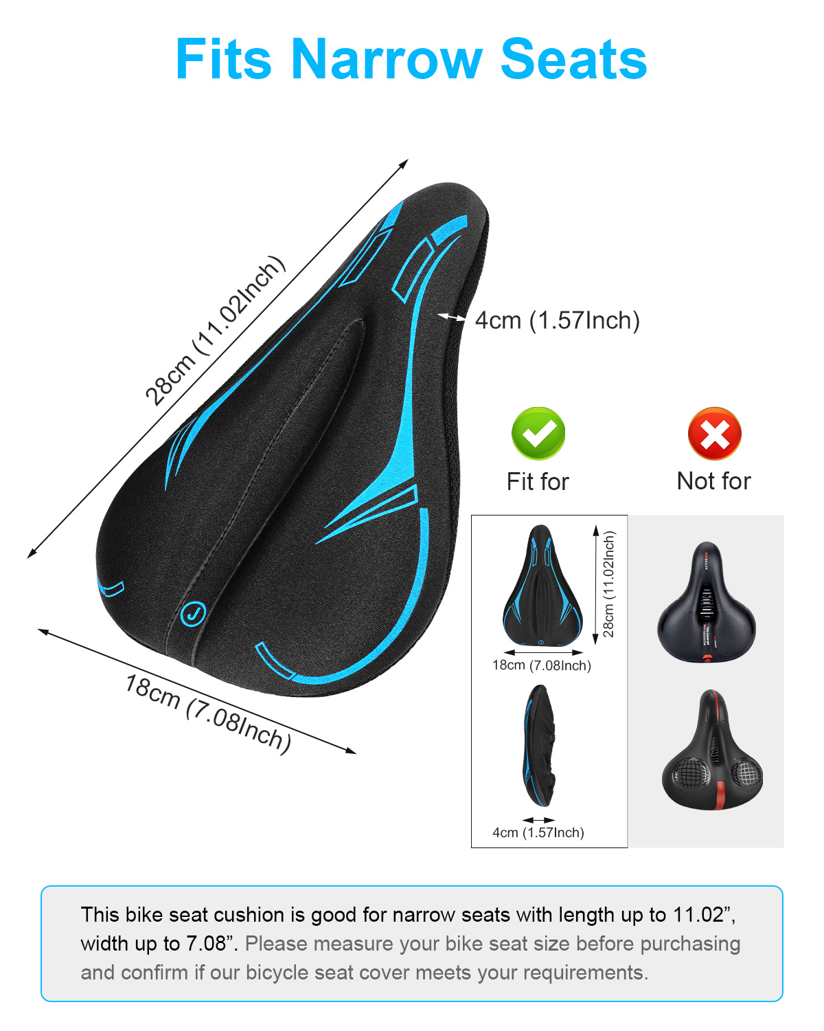 Silicone Bike Seat Cushion, Soft Gel Padded Bicycle Seat Cover, Men Women  Comfort Bike Fits For Exercise, Cycling, Spinning, Mountain, Road Bikes -  Temu