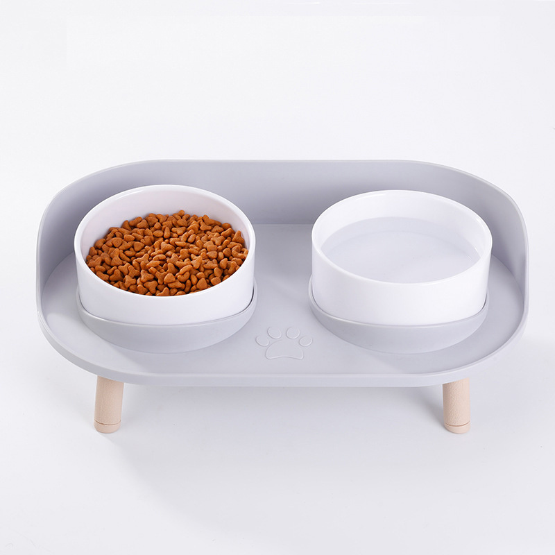 Non slip Pet Feeding Bowl With Neck Protection Double Bowl - Temu