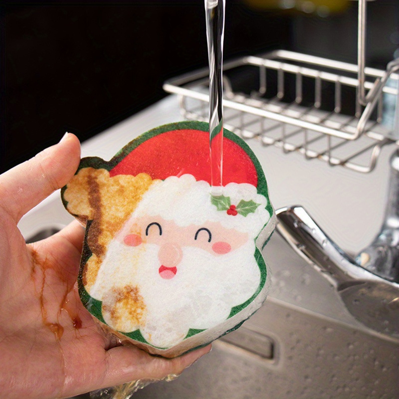 Christmas Pot Sponge Cute Cartoon Dish Brush Sponge Brush - Temu