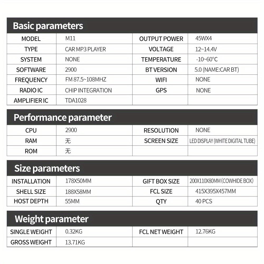 Détails du Récepteur Mains Libres De Musique Audio De Voiture