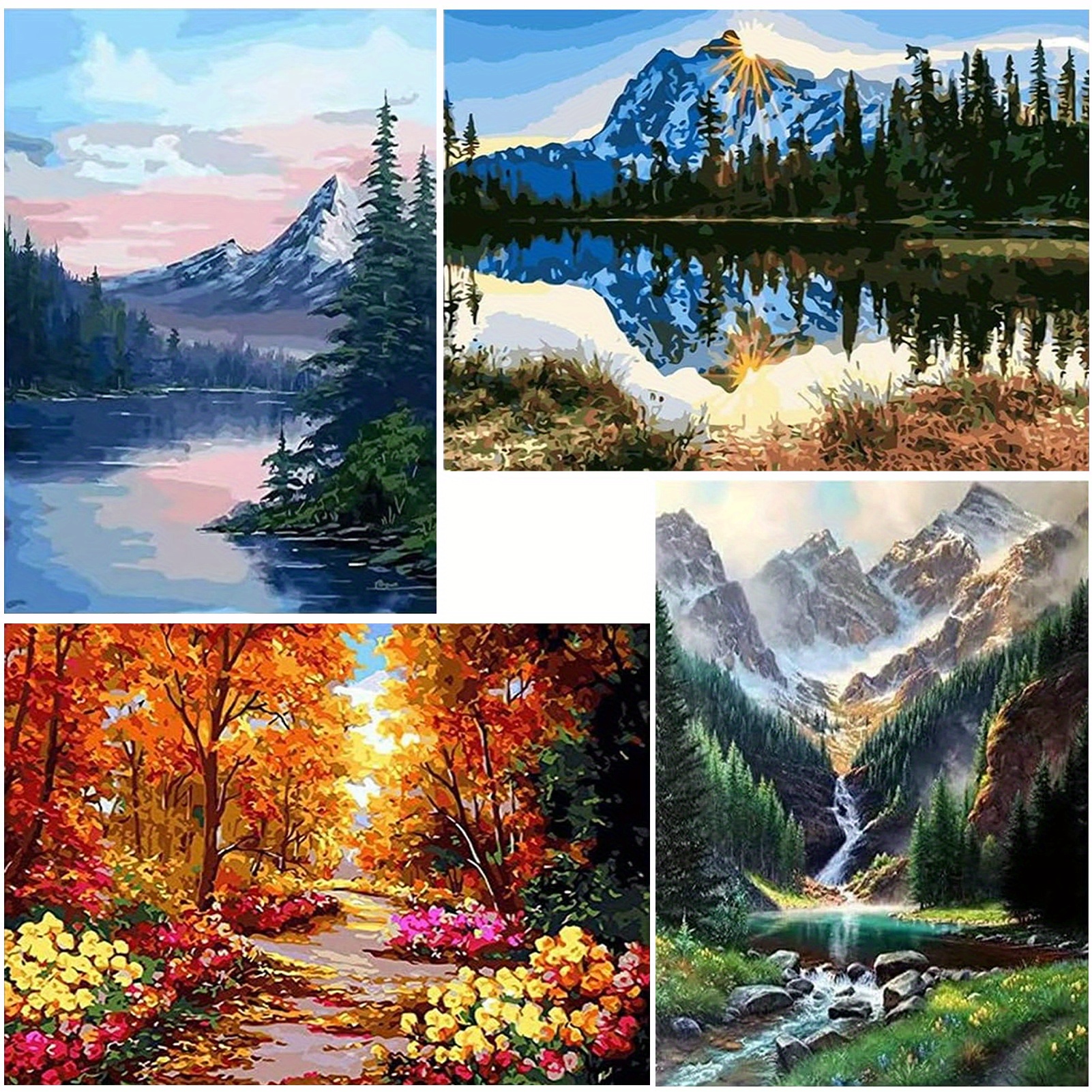 Pintura Números Adultos Kits Inicio Paisaje Jardín Pintura - Temu