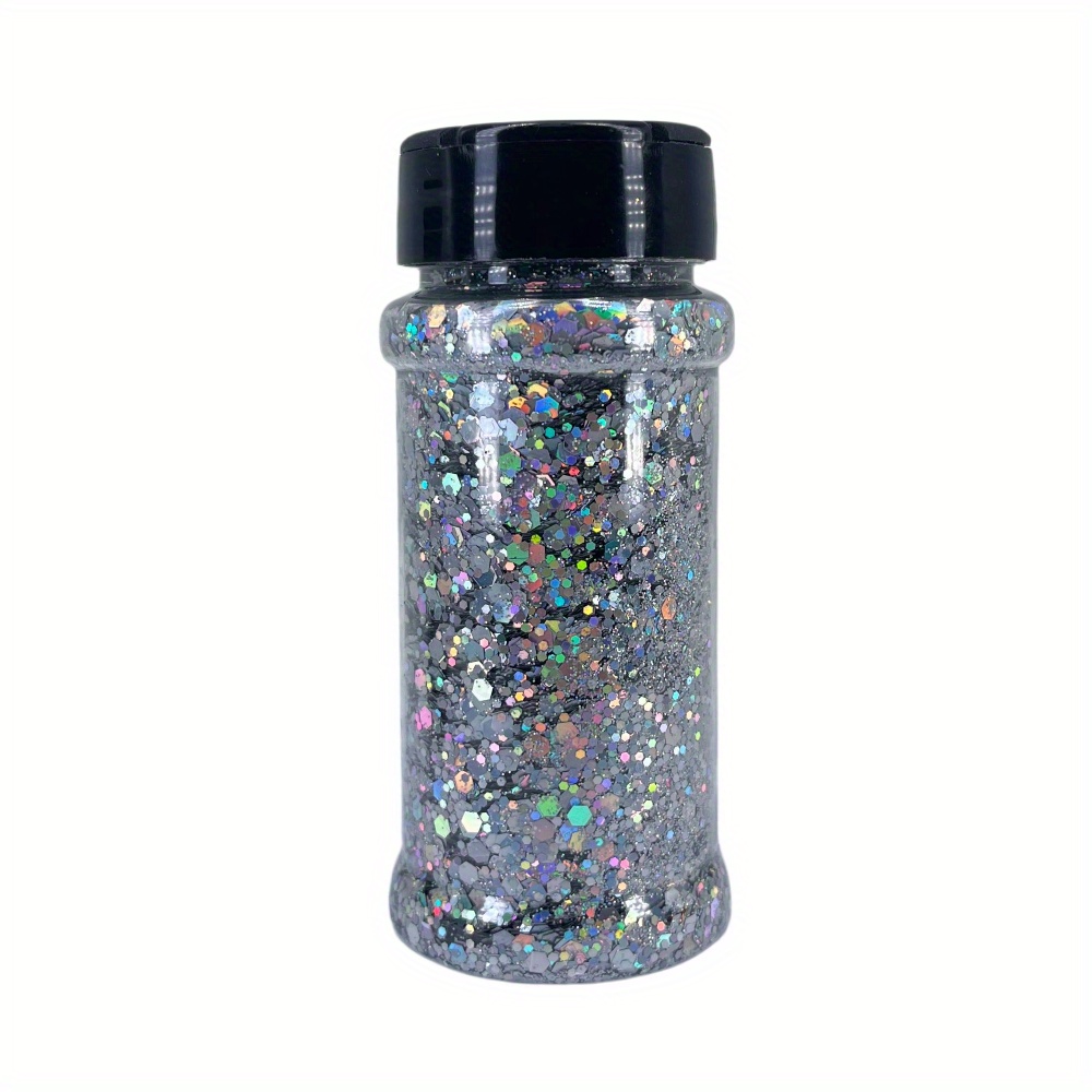 Pearl Silver Holographic Chunky Mix Glitter Shaker