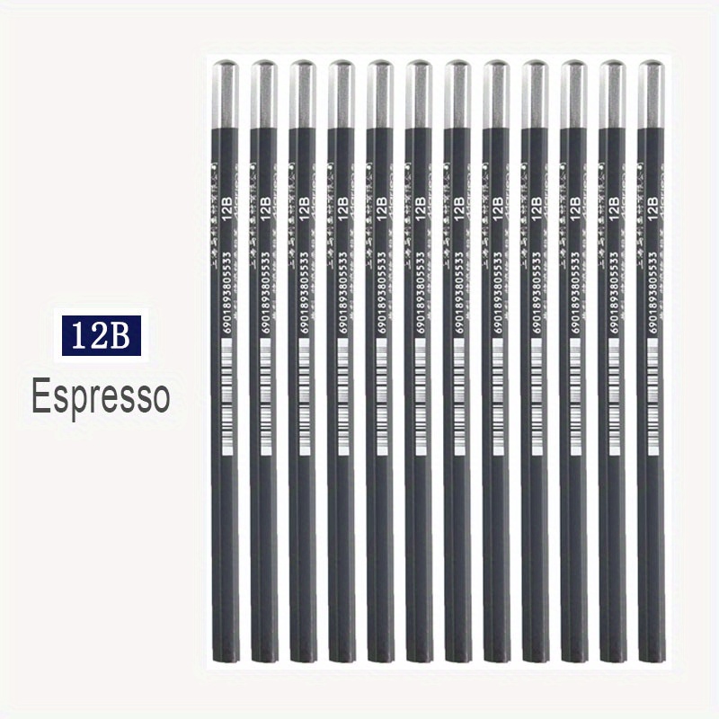 Marie's Artist Pencils 12b/14b/16b With Intense Black - Temu