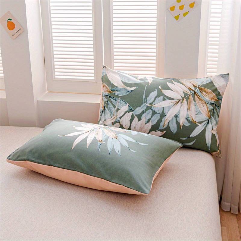 3pcs   duvet cover   leaf print   polyester bedding set for   soft comfortable and   duvet cover for bedroom   1 duvet cover 2 pillowcase without core details 7