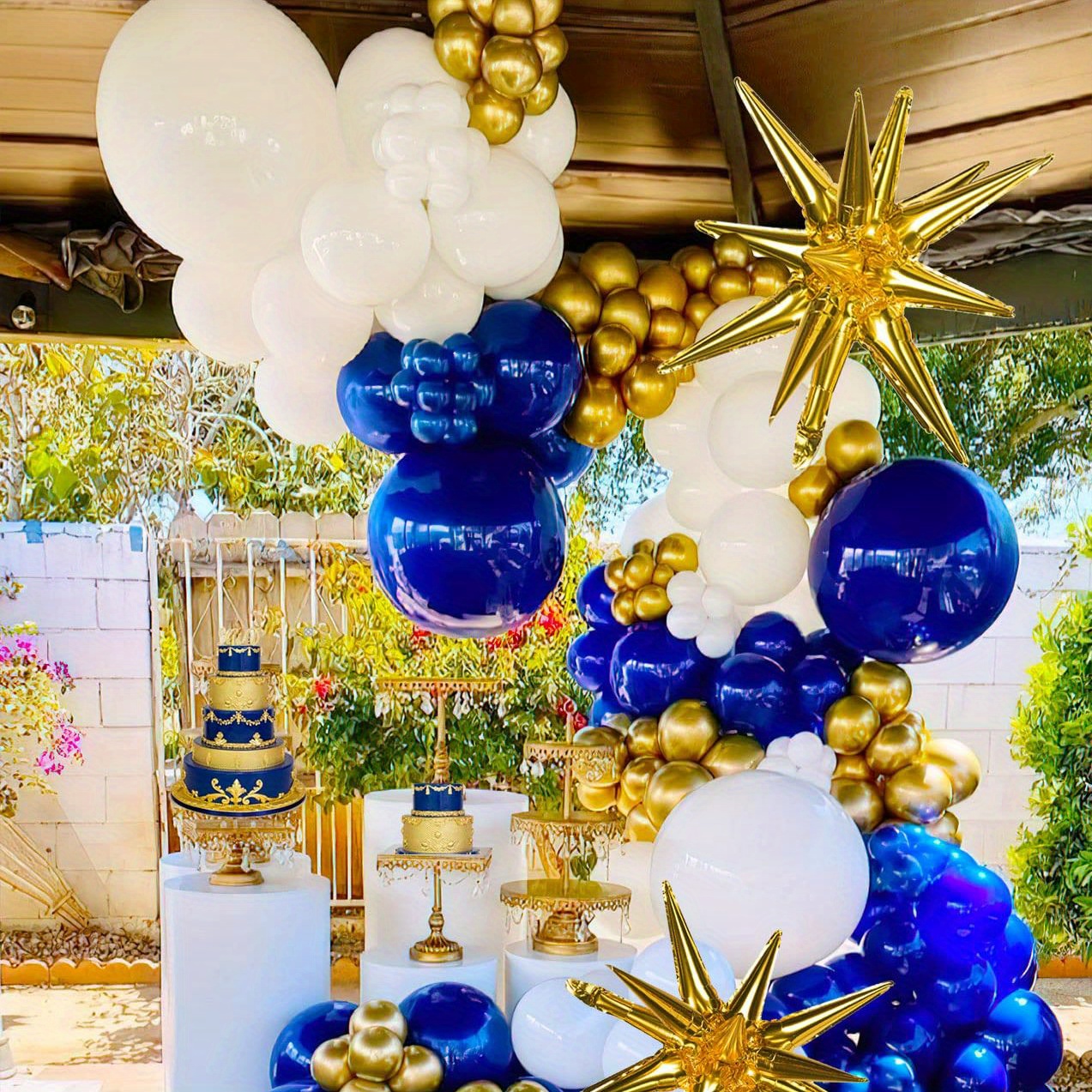 Conjunto De Globos Azul Y Blanco 