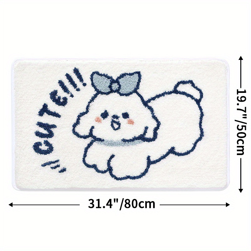 Cartoon Dog Pattern Bath Rug Soft Non slip Absorbent - Temu