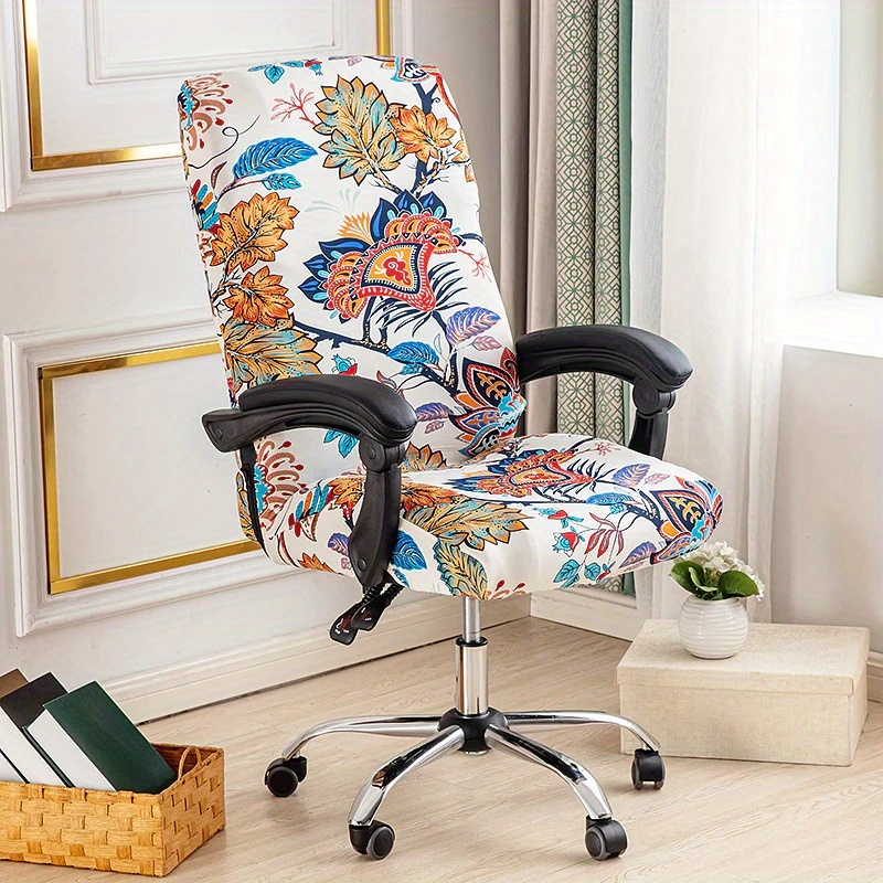 Office Chair Cover Durable Zipper Printed Washable - Temu