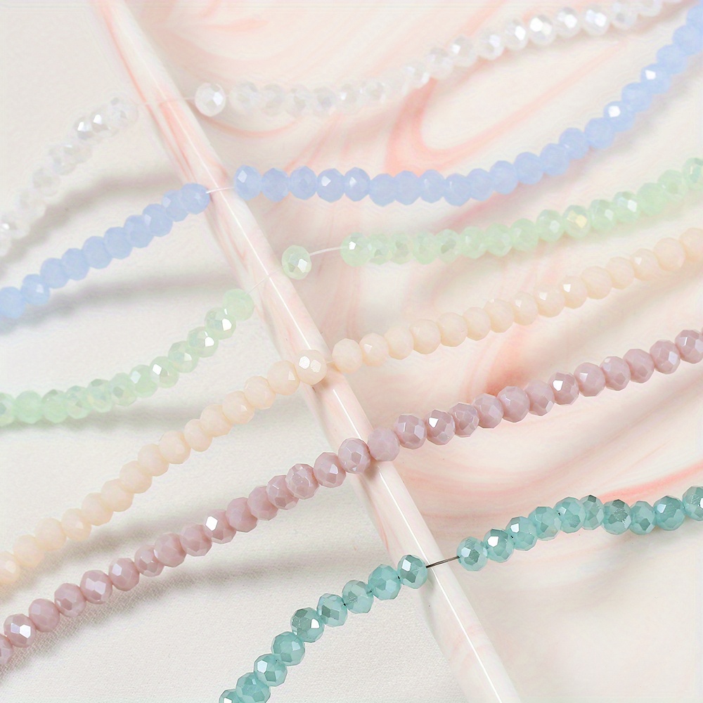 120pcs Glass Beads Faceted Loose Spacer Round Beads for DIY Bracelet Necklace Elegant Handicrafts Jewelry Making Supplies