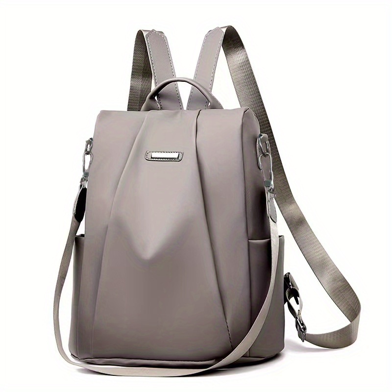 Minimalist Casual Zipper Backpack Lightweight Solid Rucksack