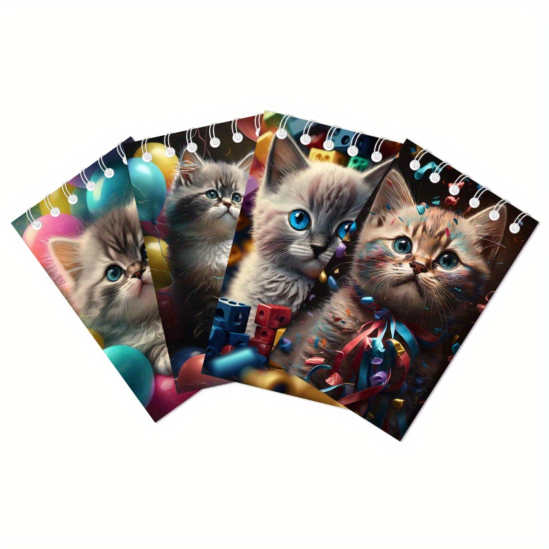 Bloc de notas pequeño y lindo para fiestas de gatos, suministros de oficina  escolar Kawaii, divertido bloc de notas de animales, cuadernos en espiral