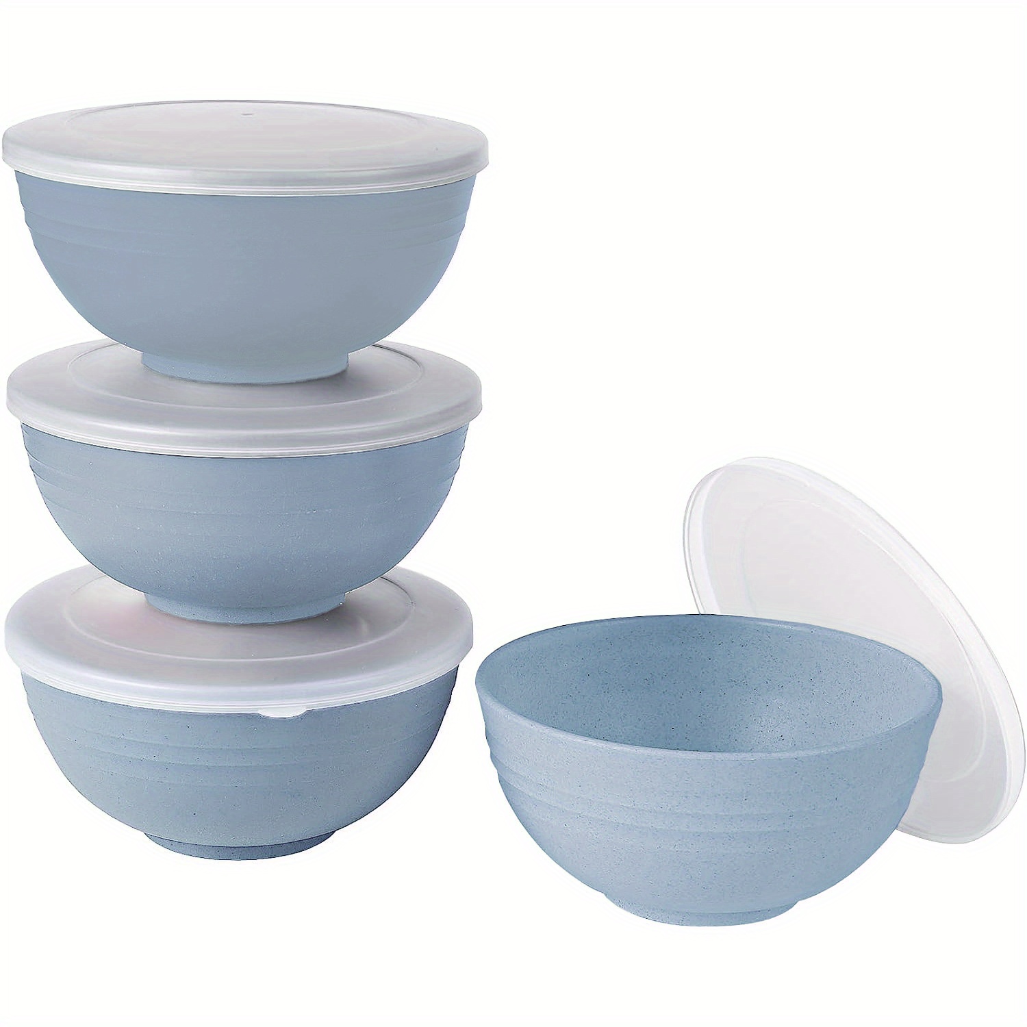 Wheat Straw Cereal Bowls With Dust proof Lid Resuable Bowls - Temu