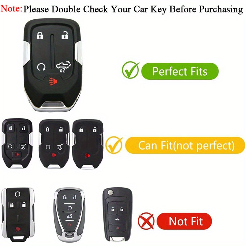 For Key Fob Cover With Keychain Car Key Case Shell Protector For 2019-2022  Chevy Silverado Sierra 1500 2500hd 3500hd - Temu