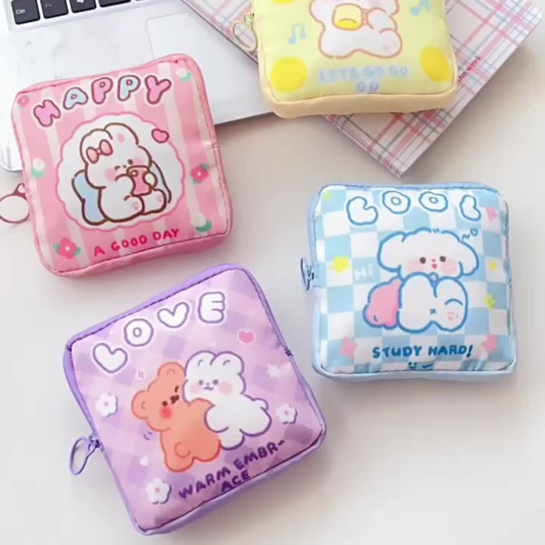  Cartoon Pig Donut Ice Cream Lollipop,Period Pouch  Portable,Tampon Storage Bag,Tampon Holder for Purse Feminine Product  Organizer : Health & Household