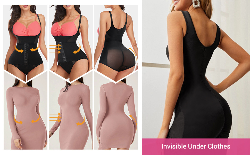 Shop Generic Sexy Women Bodyshaper Invisible Shapewear Thong Underwear No  Pad Slimming Bodysuit Waist Trainer Binders Shapers Corset Online